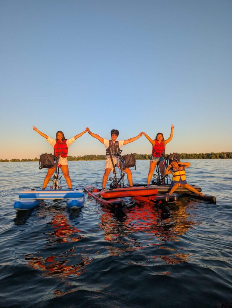 Water bike rentals at Toronto waterfront service areas including Cherry Beach and Bluffer’s Park
