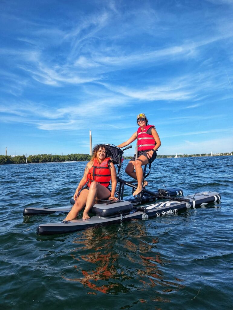 DMT Water Sports water bike rental experience in Toronto near Cherry Beach and Ashbridges Bay
